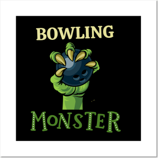 Bowling monster sport Gift for Bowling player love Bowler funny present for kids and adults Posters and Art